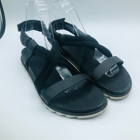 Sorel‎ Women's Black Leather Roaming Decon Strappy Sandals - 7.5 - Picture 2 of 10